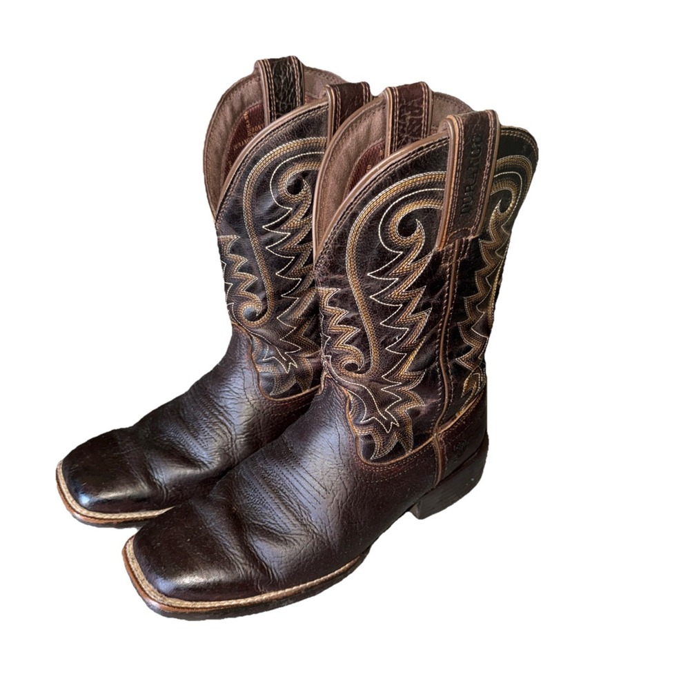 Durango Westward Square Toe Pull On Cowboy  Men's 8W Brown Casual Boots DDB0379